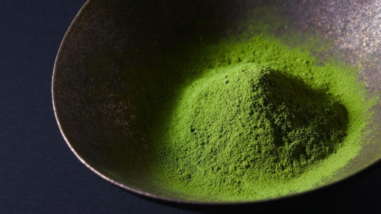 Matcha powder in a bowl